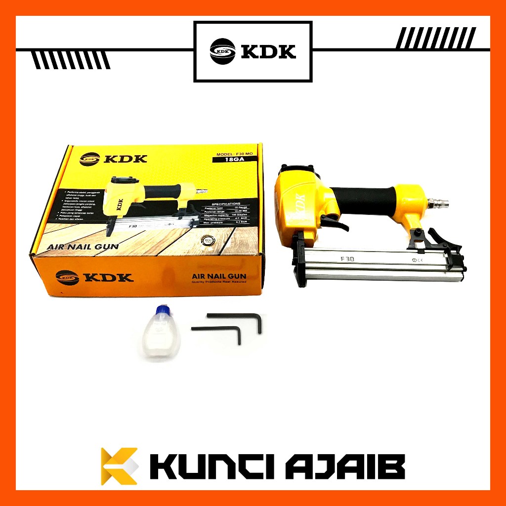 

KDK Air Nailer Gun F30 MO - Mesin Alat Paku Tembak Staples Stapler Nail