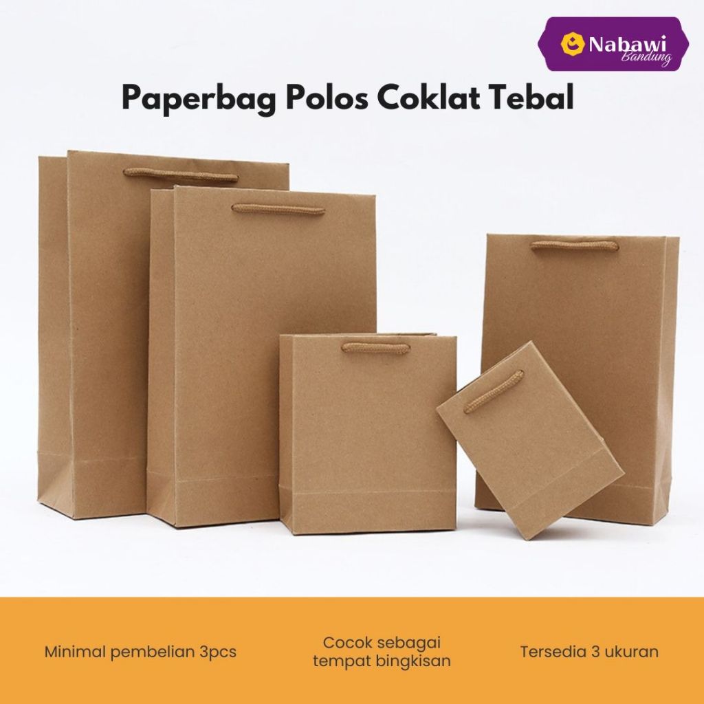 

Paper Bag Polos Coklat / Tas Kertas / Tas Souvenir Haji Umroh / Oleh-oleh Haji Umroh