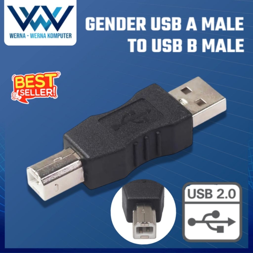 Konektor Gender USB A 2.0 male to USB B male adapter / konektor USB Printer