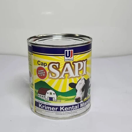 

CAP SAPI Susu Kental Manis Ultra Susu Sapi UltaJaya 375gr Kaleng - SKM Krimer Cap Sapi