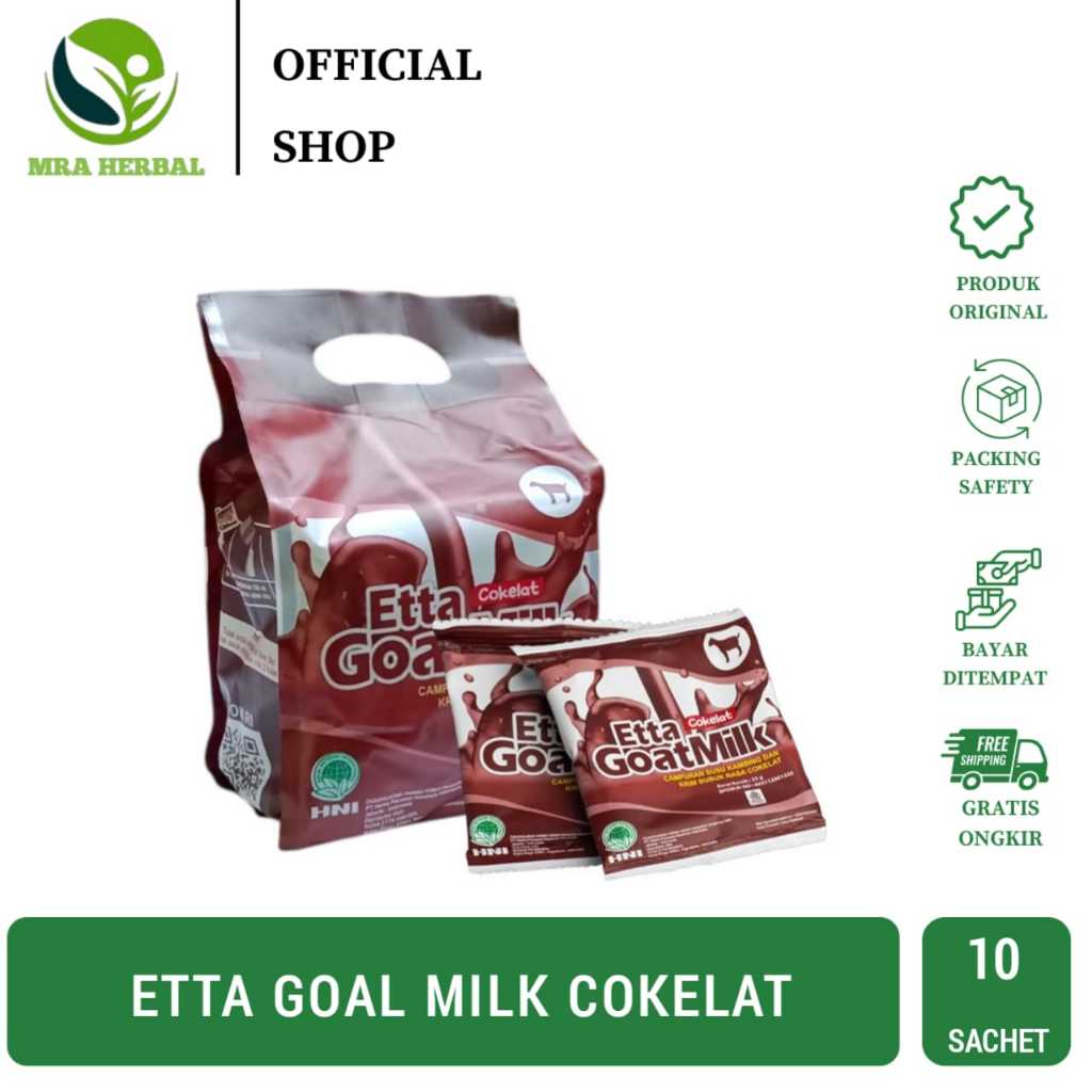 

Etta Goat Milk Cokelat HNI Per Pouch | Susu Kambing Etawa Dengan Krim Bubuk | Susu EGM Cokelat