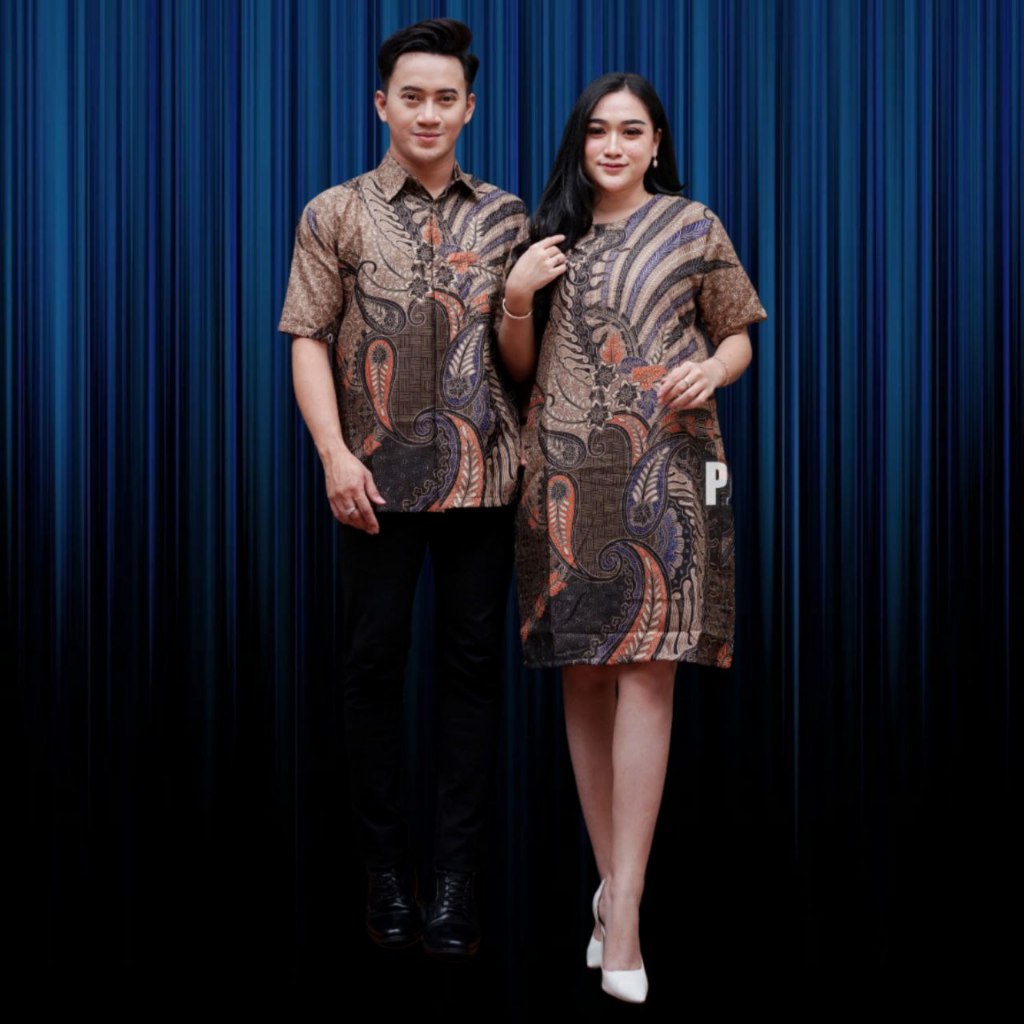 baju couple dress batik korean style pres body pasangan dress batik natal wanita terbaru 2025 dres b