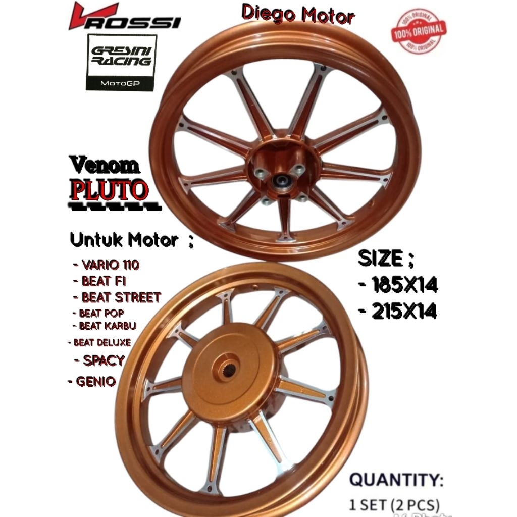 Velg Racing VRossi  Honda Vario 110 - Beat - Scopy - Genio Depan Belakang