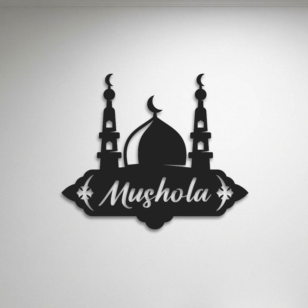Hiasan Dinding Tempel Sign Board MUSHOLA Dekorasi Mushola Rumah