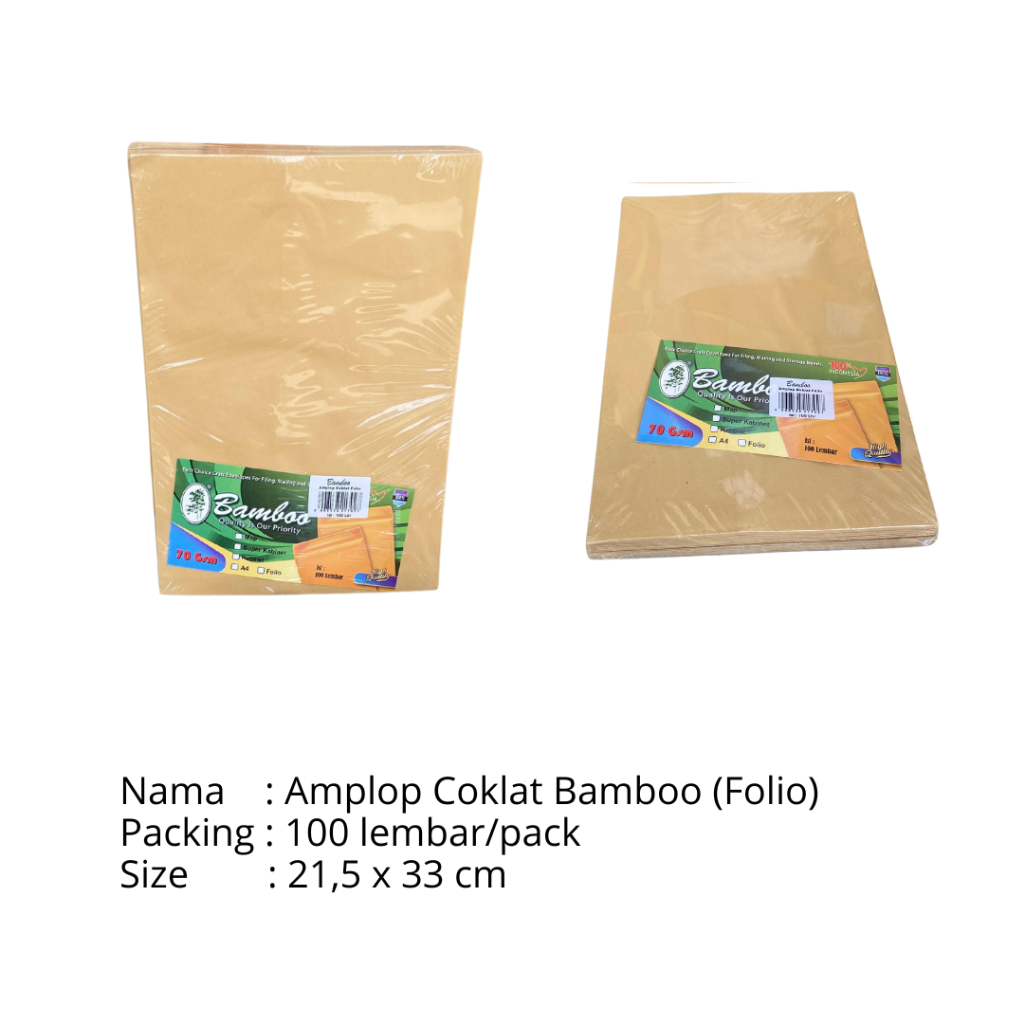 

Amplop Coklat Bamboo (Folio)