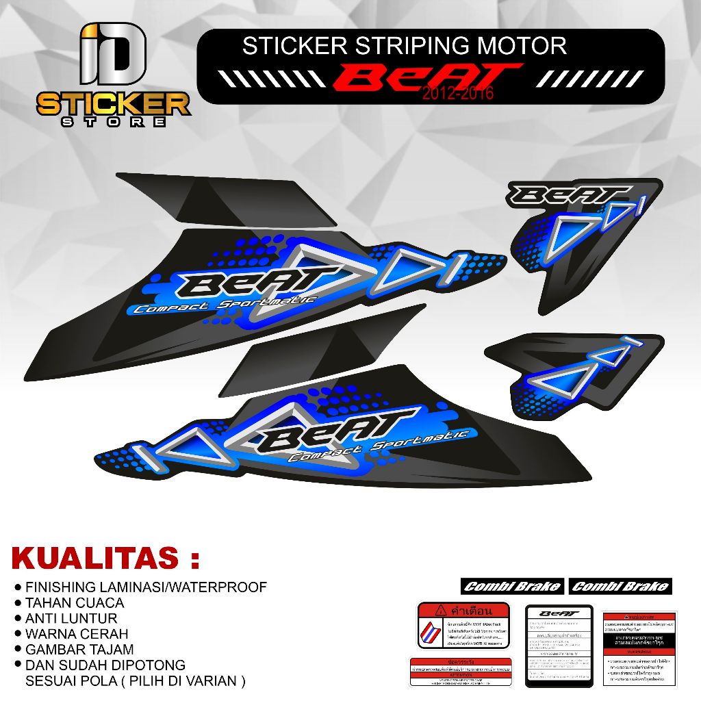 STRIPING STIKER ORIGINAL HONDA BEAT KARBU VARIASI STICKER MODIFIKASI