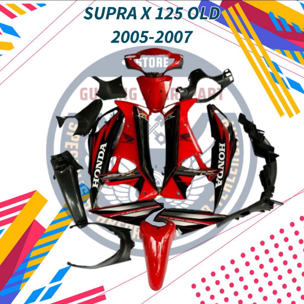 Full bodi supra x 125 old merah, full bodi supra x 125 lama, Cover bodi supra x 125 old