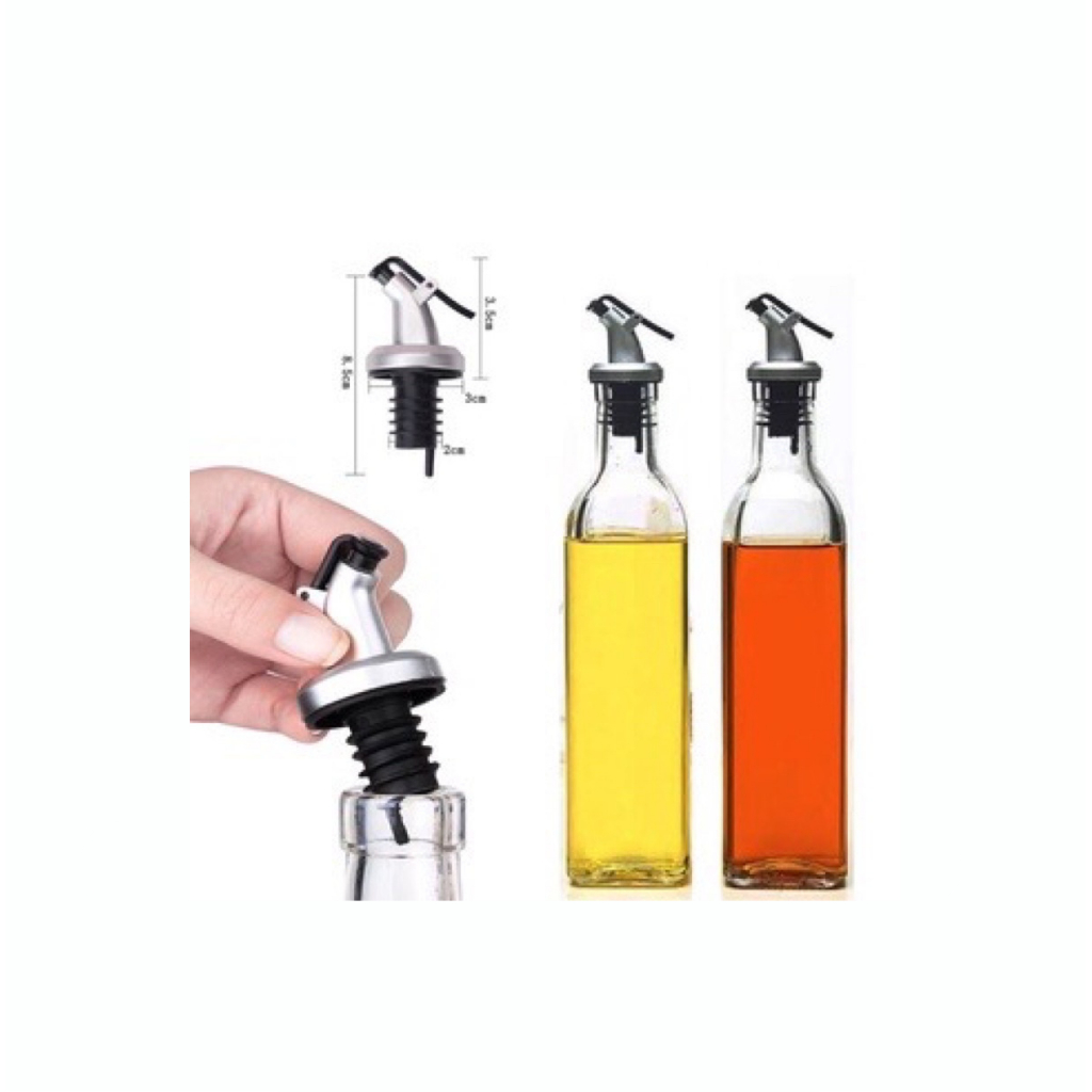 Tutup Botol Serbaguna Tutup Kaca Botol Minyak Kecap Sirup Silver Simpel & Unik
