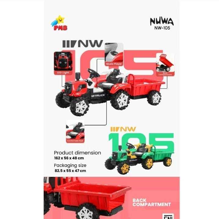 TURUN HARGA....Mobil Aki PMB NW105 NW 105 Mainan Anak Mobil aki Truk gandeng anak Mobil kontraktor a