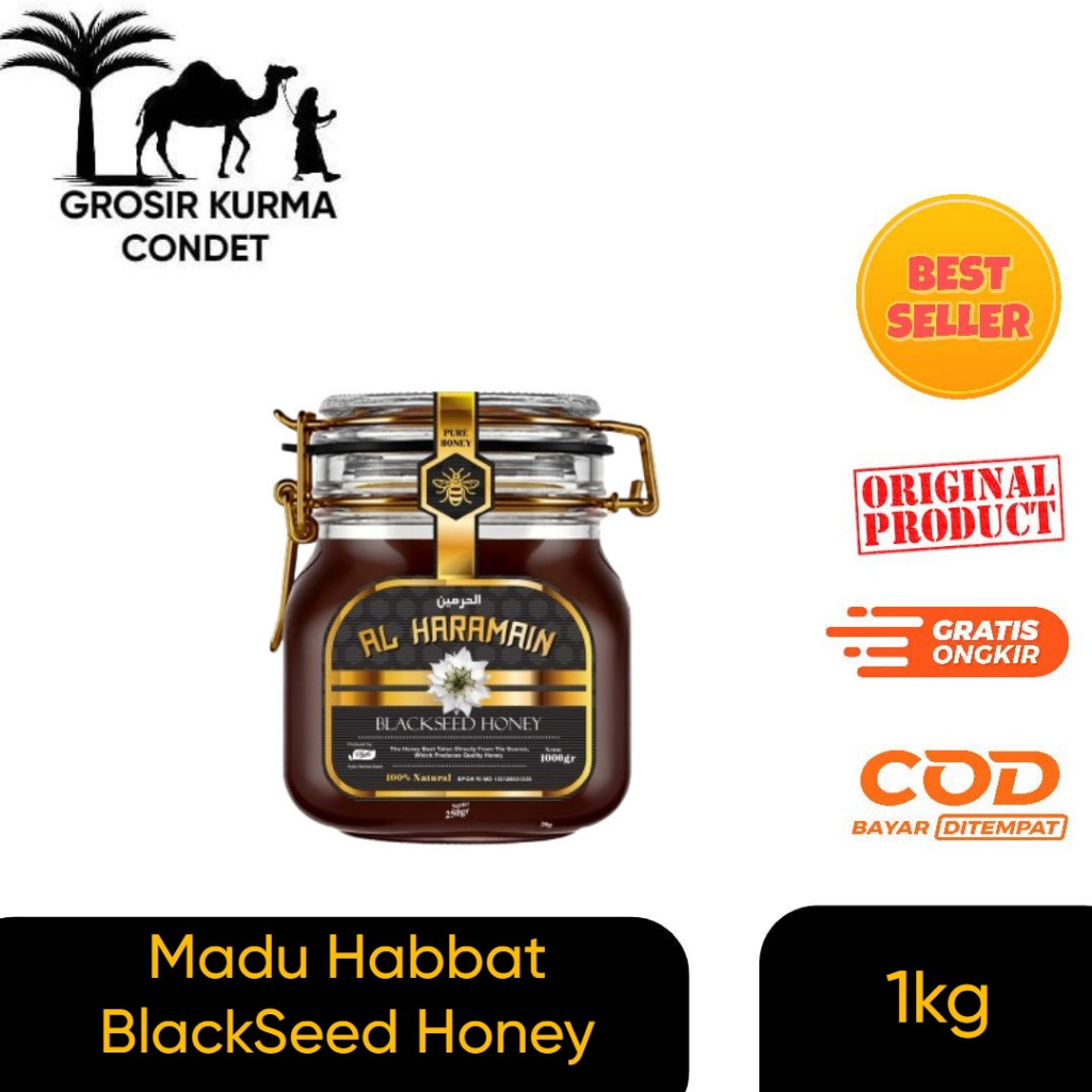 

Madu Al Haramain - Habbat BlackSeed Honey 1 kg - Madu Bunga Habbatussauda Mesir Madu Arab Alharamain