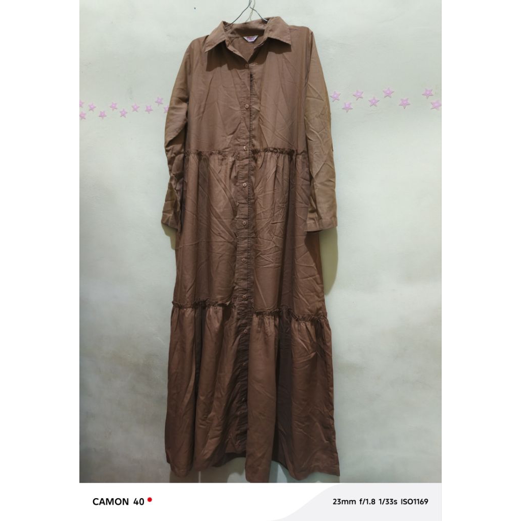 DC06 PRELOVED GAMIS DRESS COKLAT PEMDA / BAJU PRAMUKA