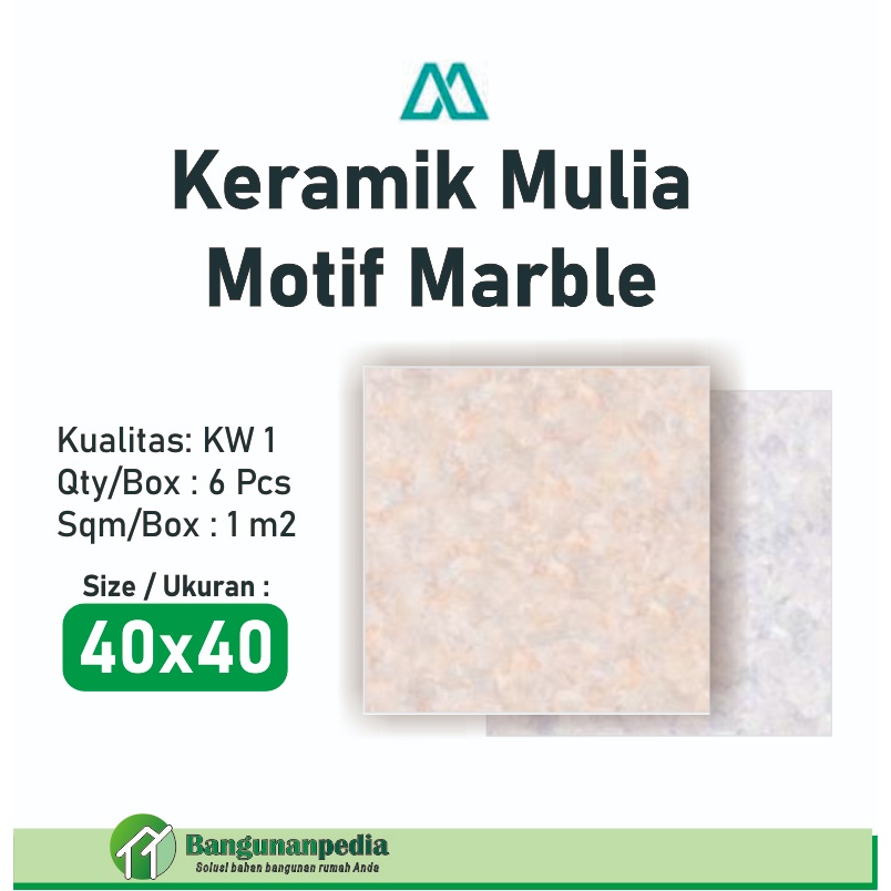 KERAMIK 40X40 MULIA MOTIF MARBLE KW 1