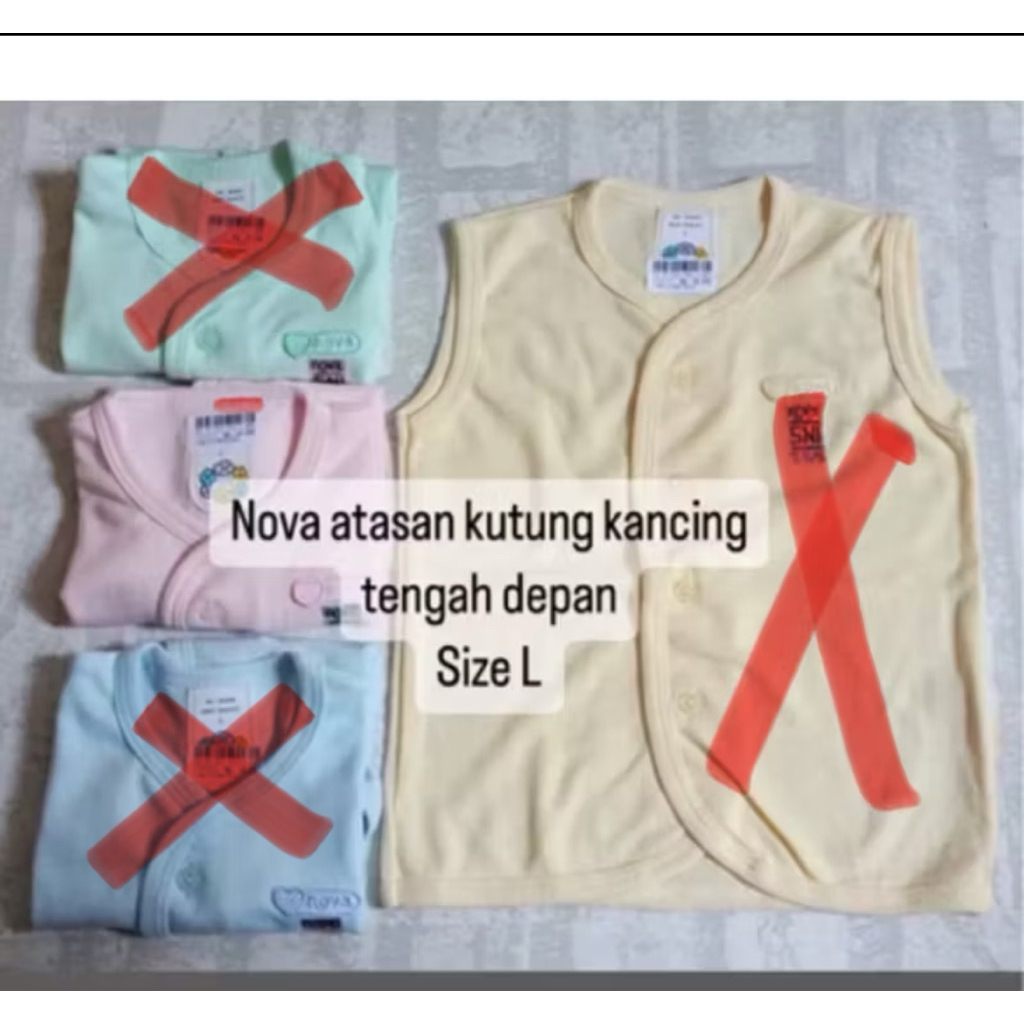 Nova Baju Bayi Atasan Tangan Kutung kancing depan size L