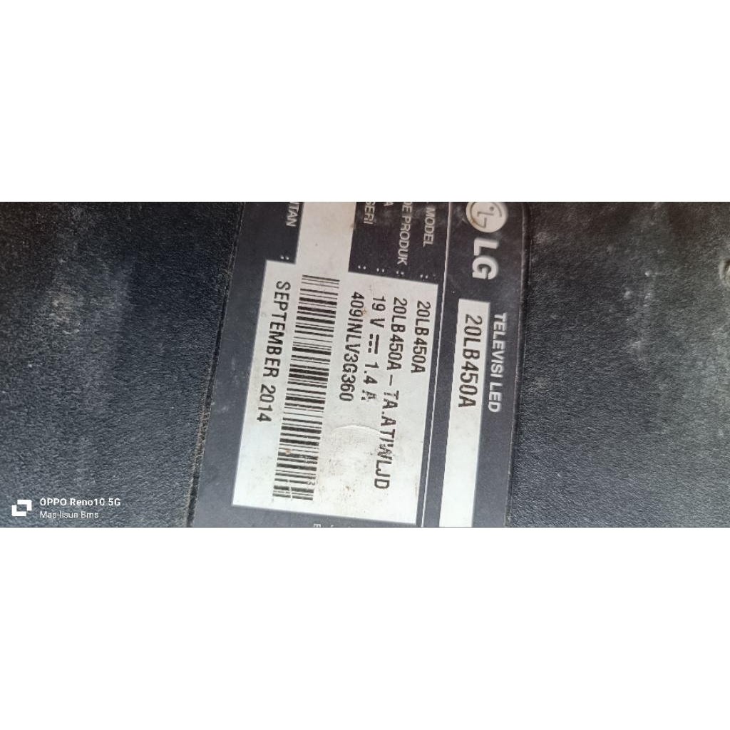 MB LG 20LB450A - TA - MAINBOARD MODUL MESIN TV LED LG 20LB450 A