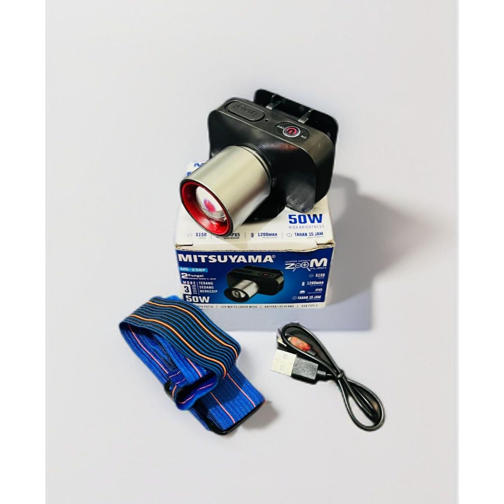 Senter Kepala Mitsuyama MS-258P / Senter Kepala Zoom  LED Mitsuyama 50 Watt