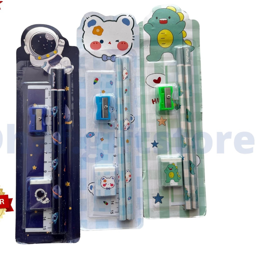 

ALAT TULIS ANAK / STATIONARY SET 5 IN 1 / SOUVENIR ULANG TAHUN / SOUVENIR LAINNYA