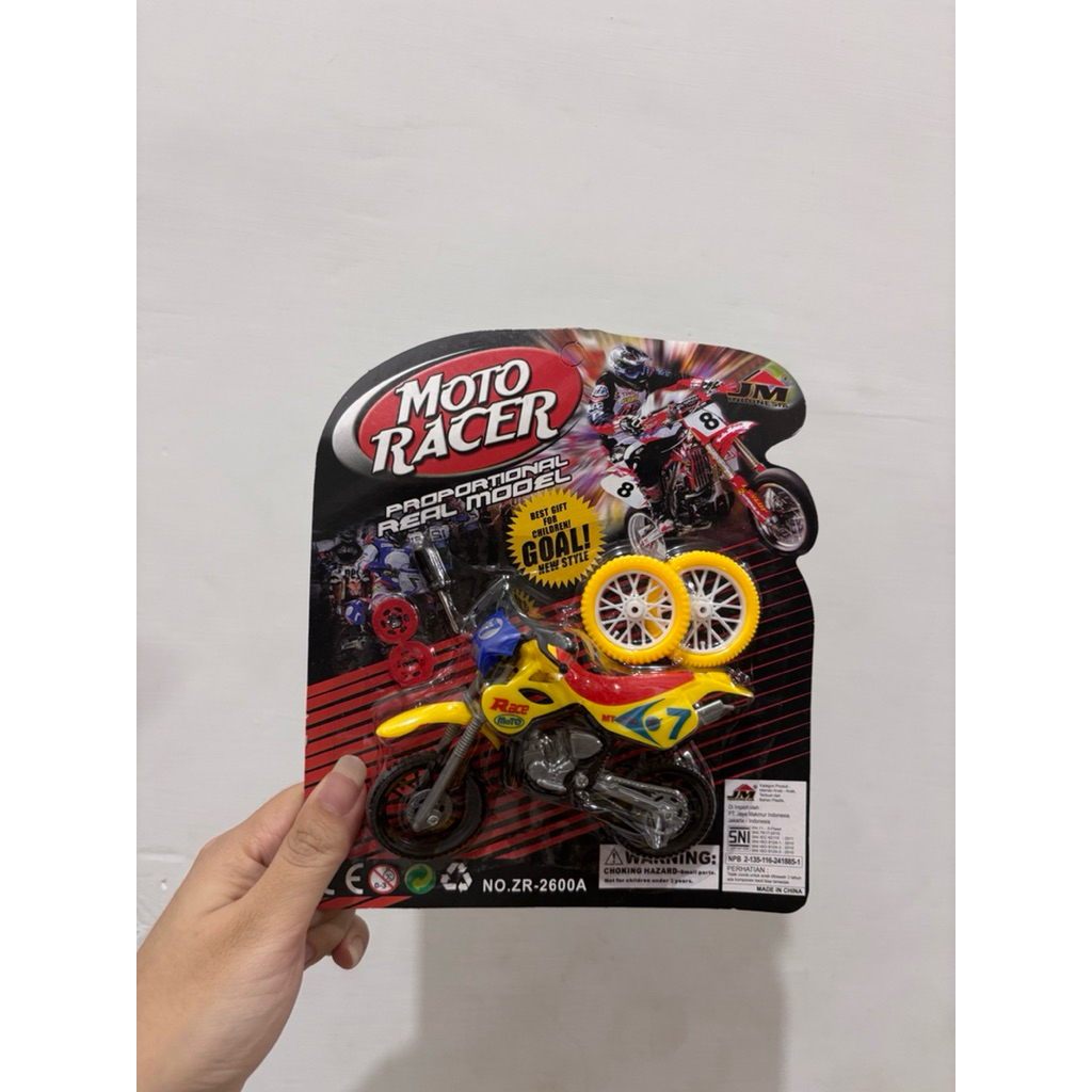 Mainan Anak Motor Motoran Cros Plastik Warna Acak