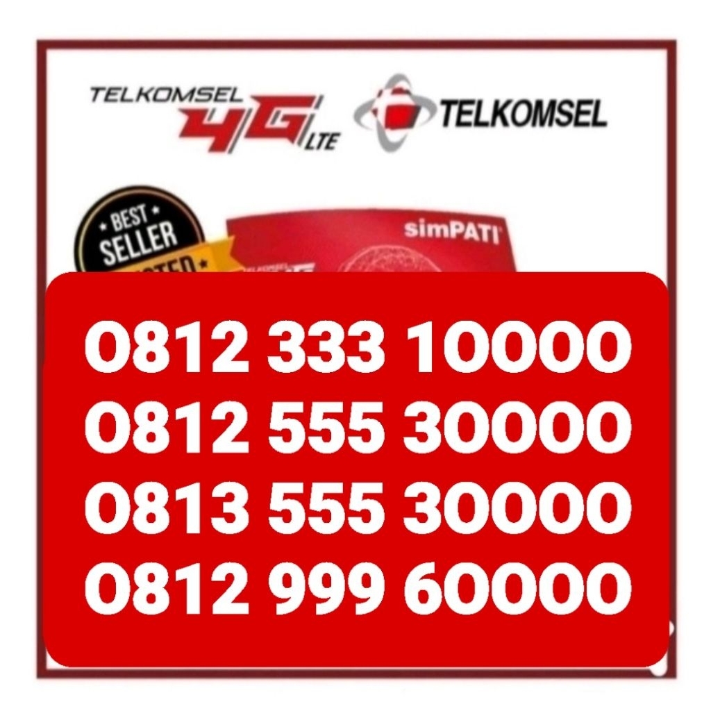 KARTU OERDANA NOMOR CANTIK SIMPATI TELKOMSEL TRIPLE  KWARTED 0000