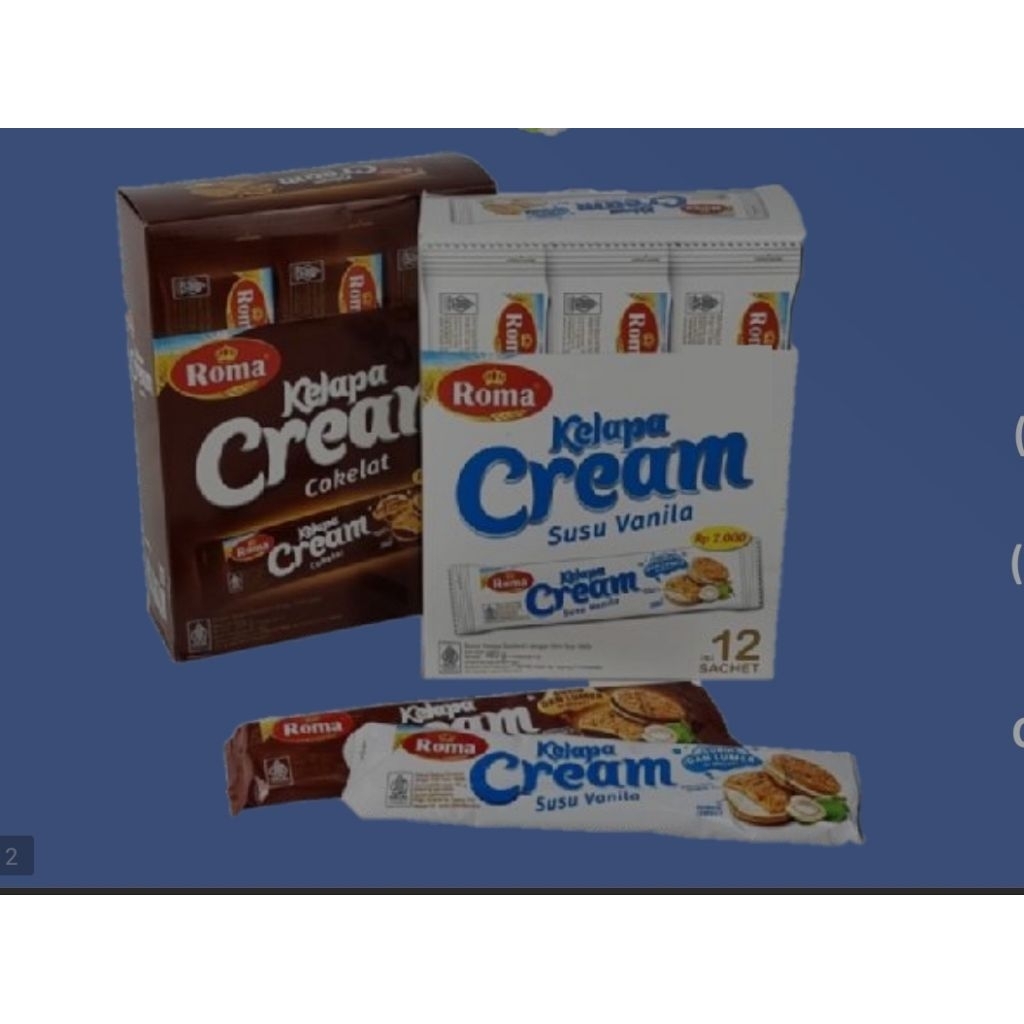 

roma kelapa cream box coklat vanilla isi 12 pcs
