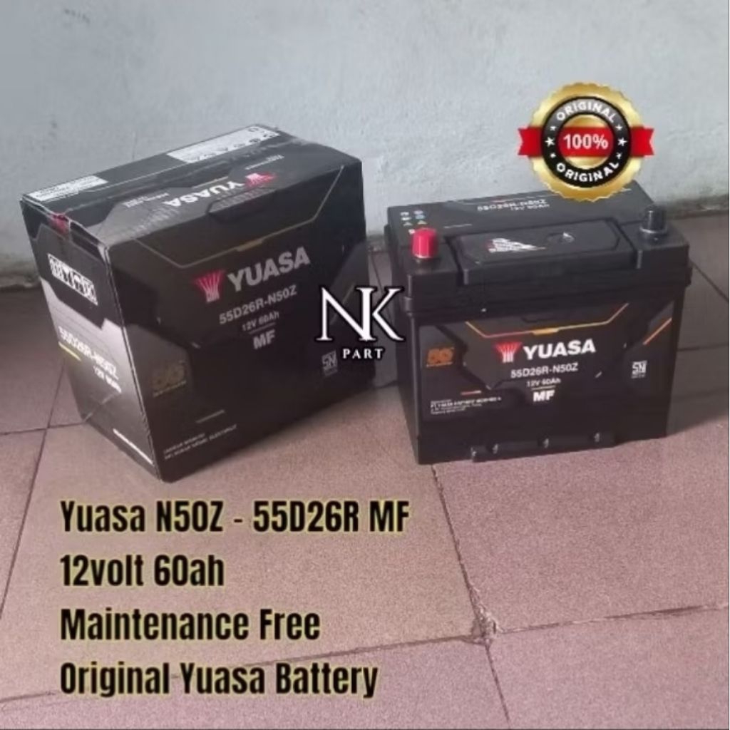Aki Mobil Isuzu ELF NKR Truk, Hyundai Elantra Accu Yuasa N50Z MF 60Ah