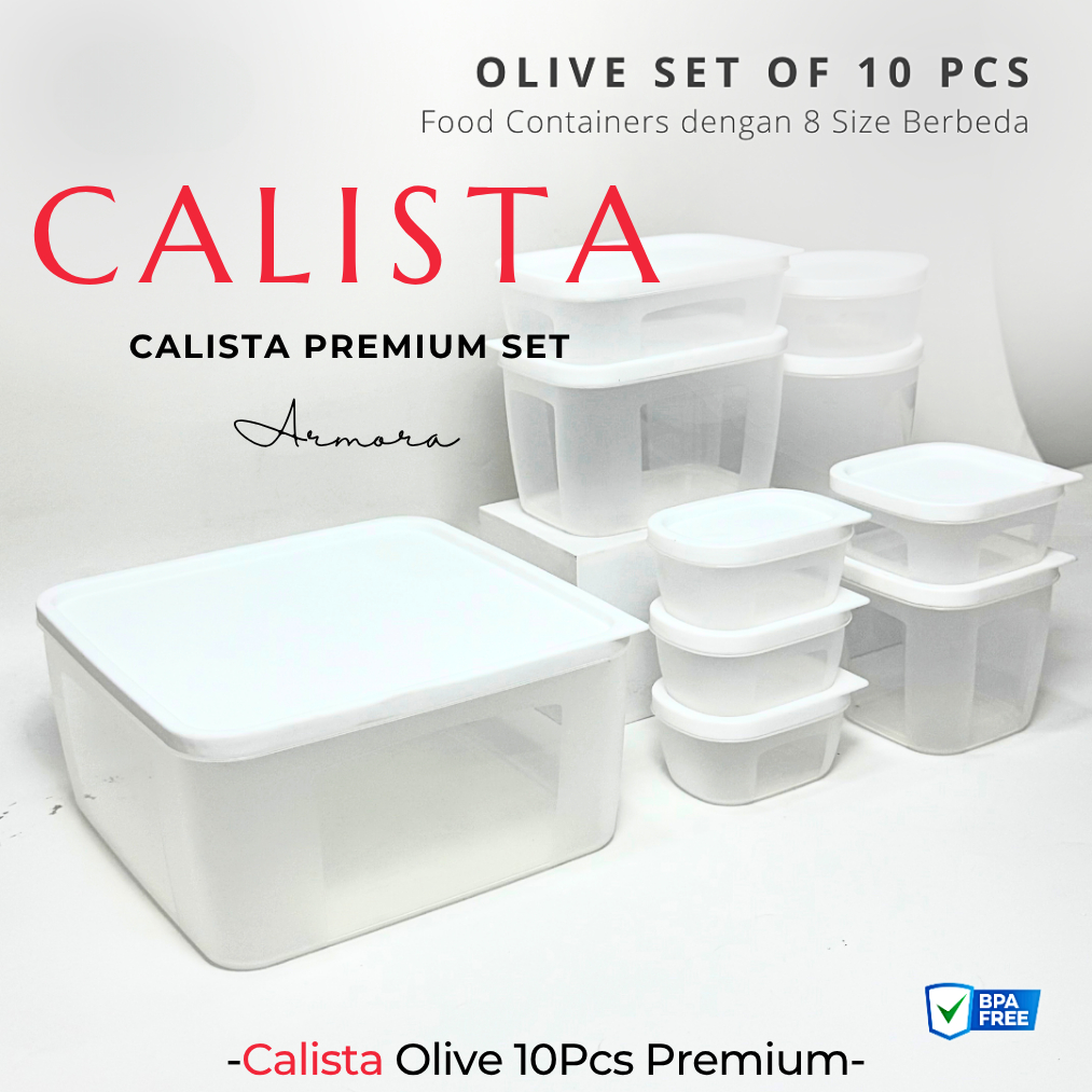 [ CALISTA ] TOPLES PLASTIK PREMIUM OLIVE 10PCS WADAH PLASTIK KOTAK FOOD CONTAINER KULKAS BOX CONTAIN