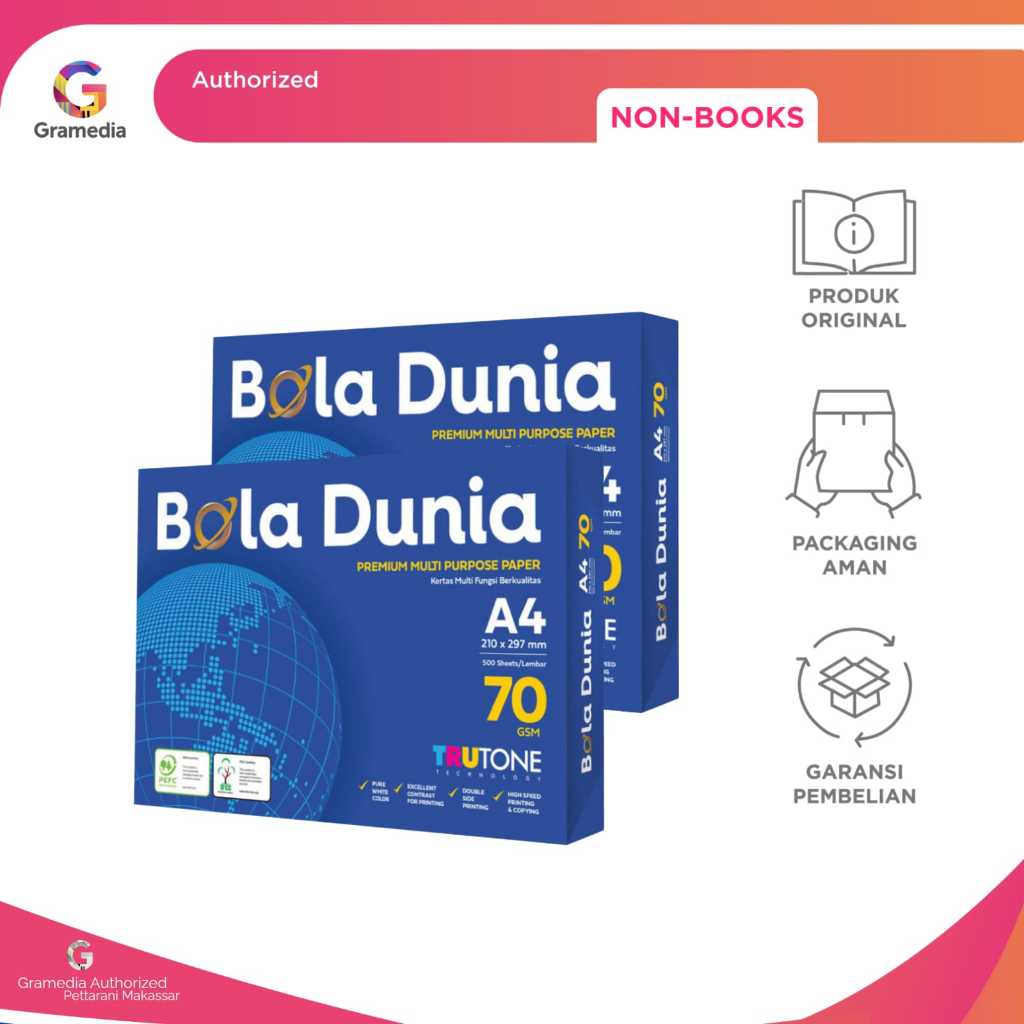 

Gramedia Pettarani - Bola Dunia Kertas FC 70GR A4 210X297