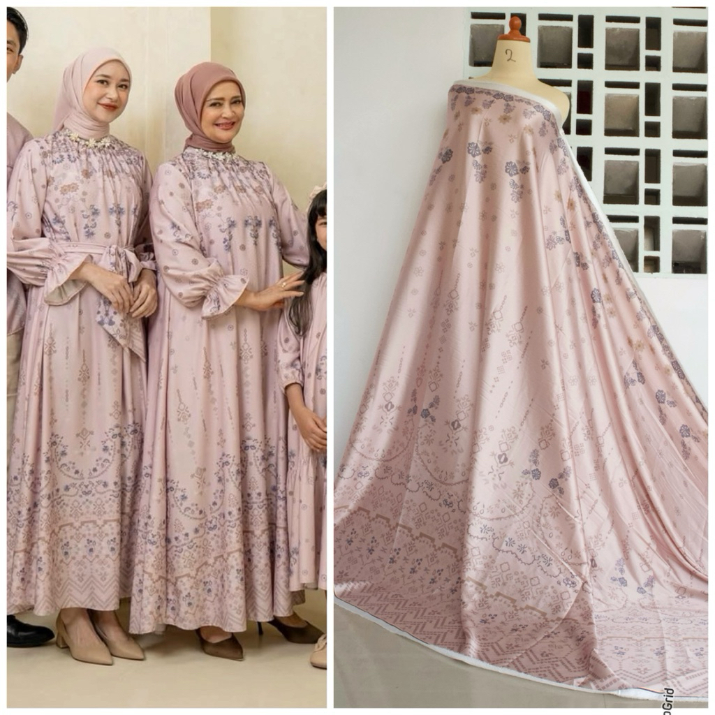 Kain sutra arabian silk motif aira per setengah meter | kain original | kain branded | kain gamis | 