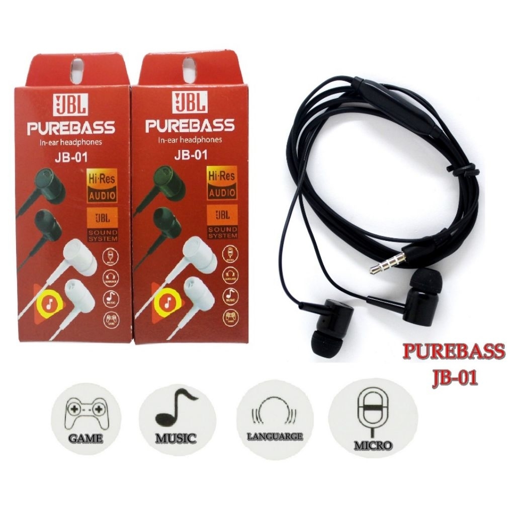 Headset/Earphone/Handsfree JBL Pure Bass In - Ear Headphones JB-01