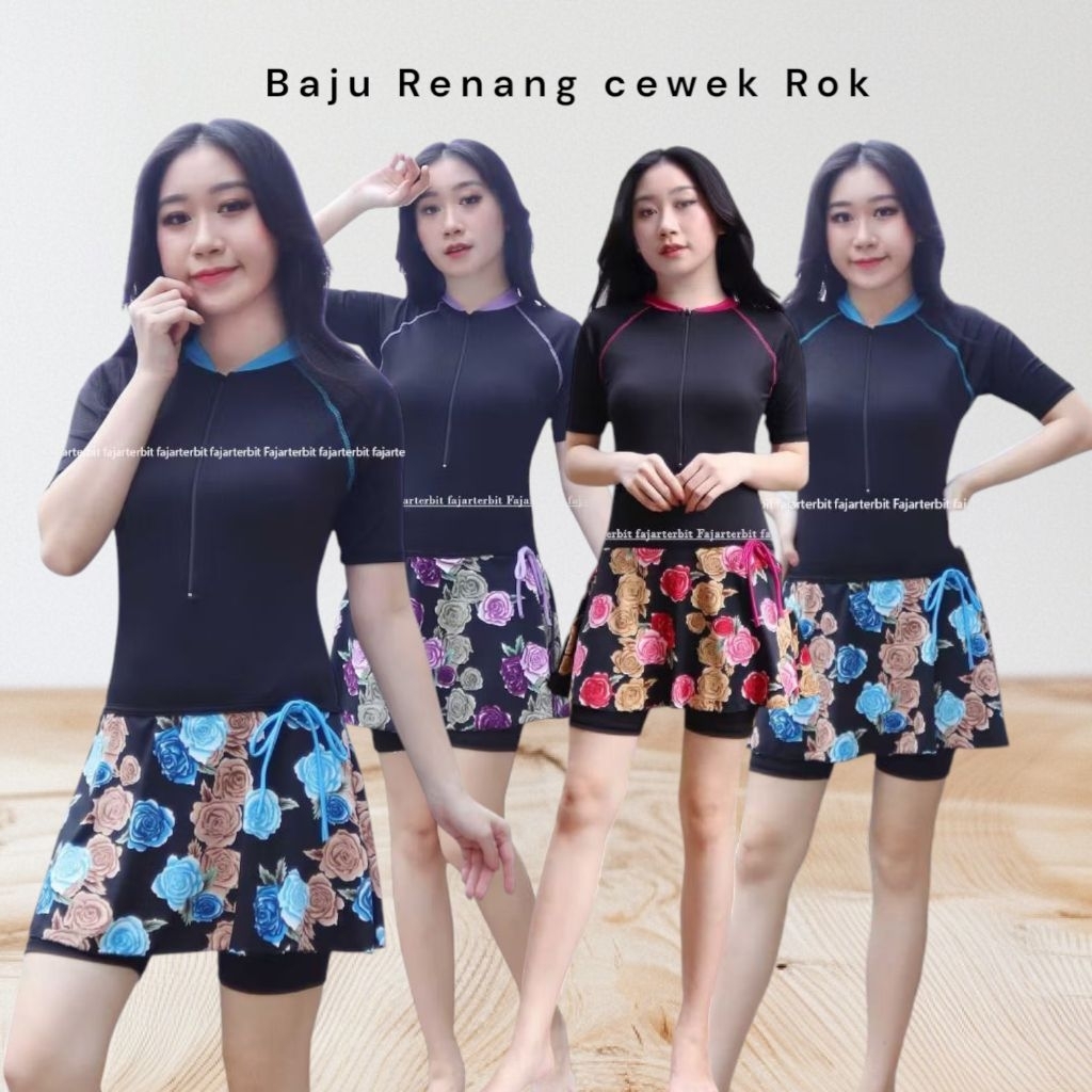 BAJU RENANG WANITA DEWASA/BAJU RENANG ROK PENDEK