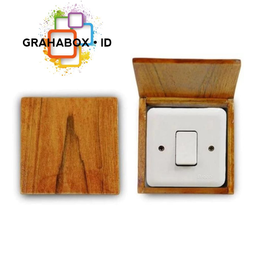 FRAME Kotak Kayu Penutup Saklar Lampu//colokan 3D Glow InThe Dark Frame
