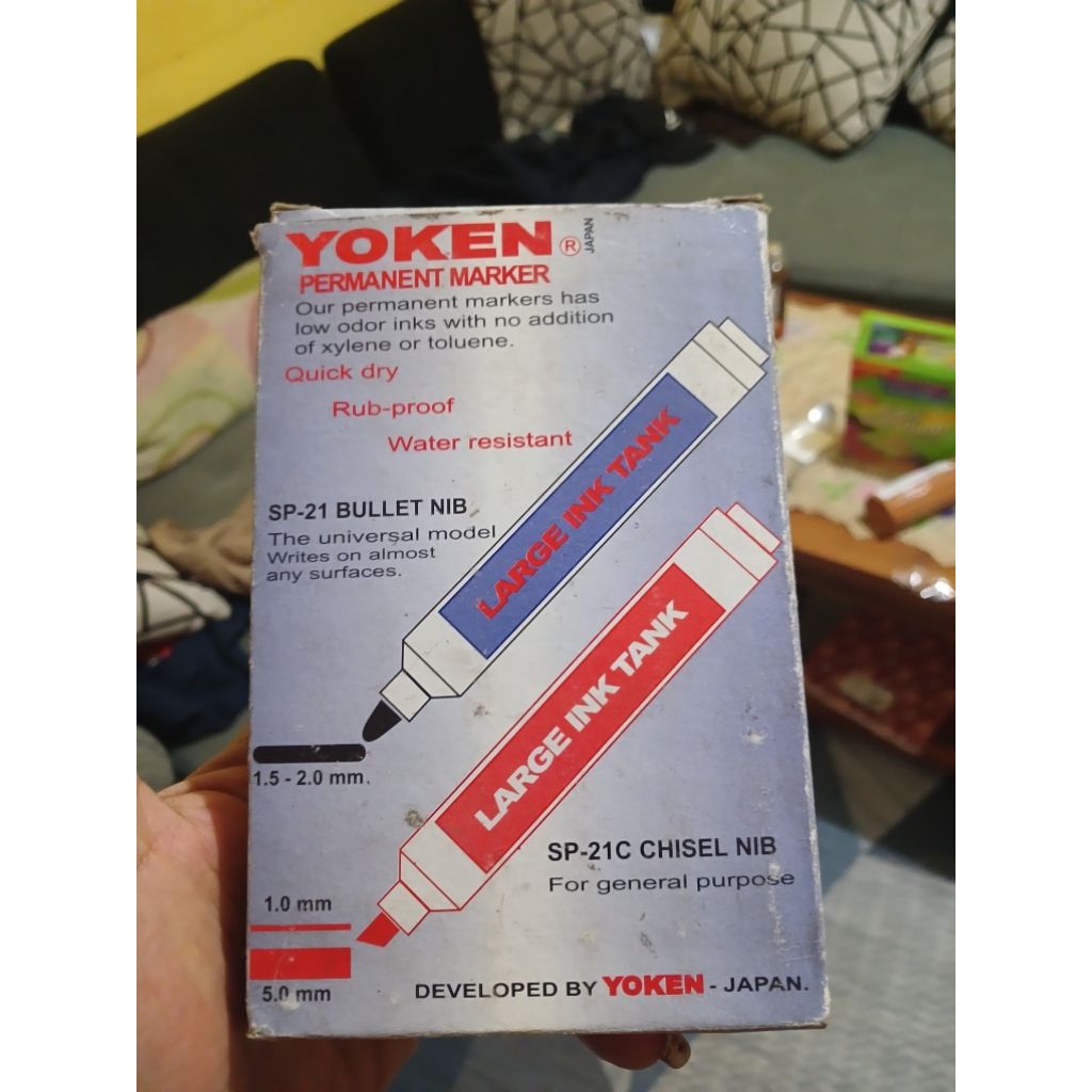 

satu pack isi 12 sepidol permanen / Yoken Permanente Whiteboard