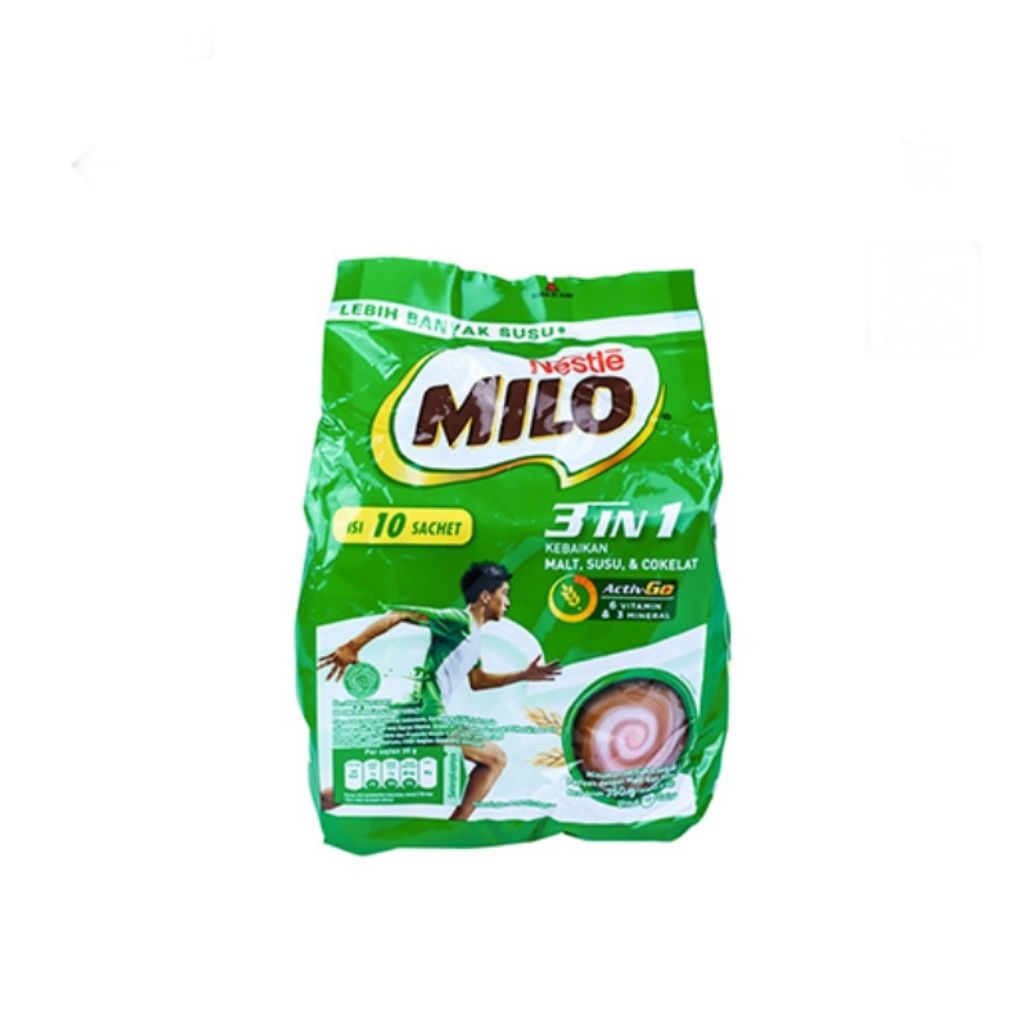 

Milo 3 in 1 serbuk coklat active go 10 x 35 gram