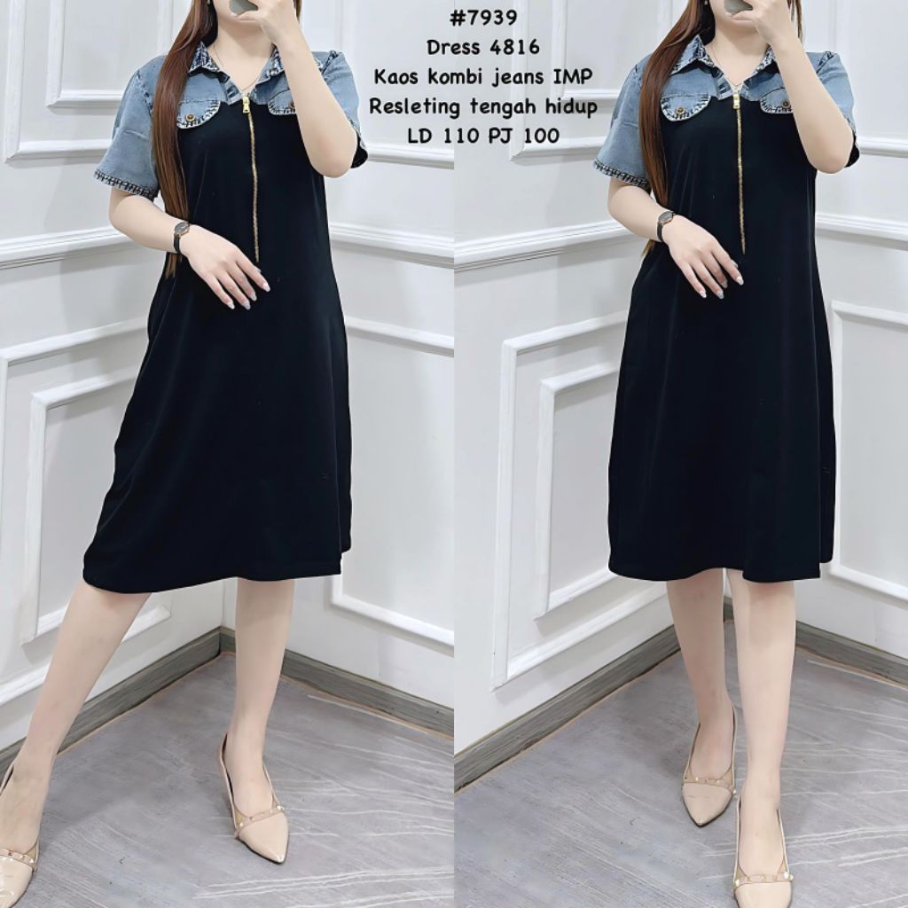 Dress 4816 Kaos Kombi Jeans Import - VF