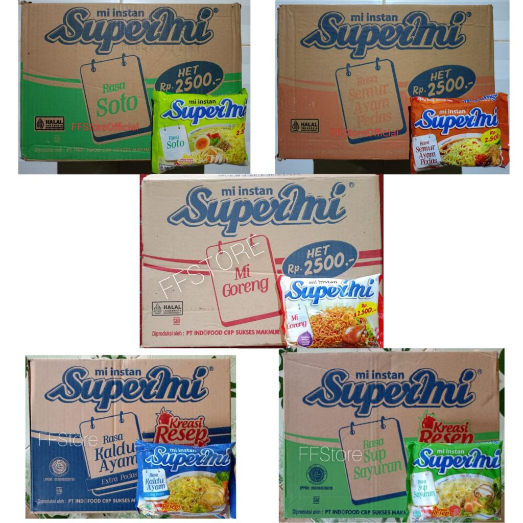 

SUPERMI Khusus Mix Rasa Campur 1 Dus isi 40 Bks (PROMOSI TOKO BARU)
