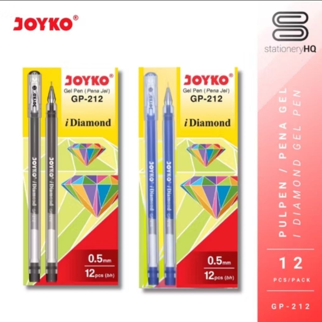 

GEL PEN GP -212 i Diamond joyko ( tinta hitam & biru )