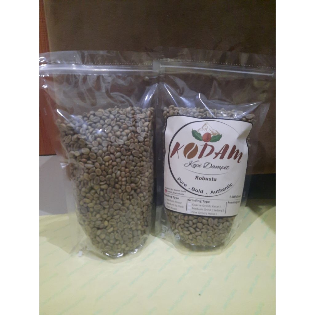 

Green Bean Kopi Robusta Dampit Grade A | KODAM Coffee | Siap Roasting | 500g & 1kg