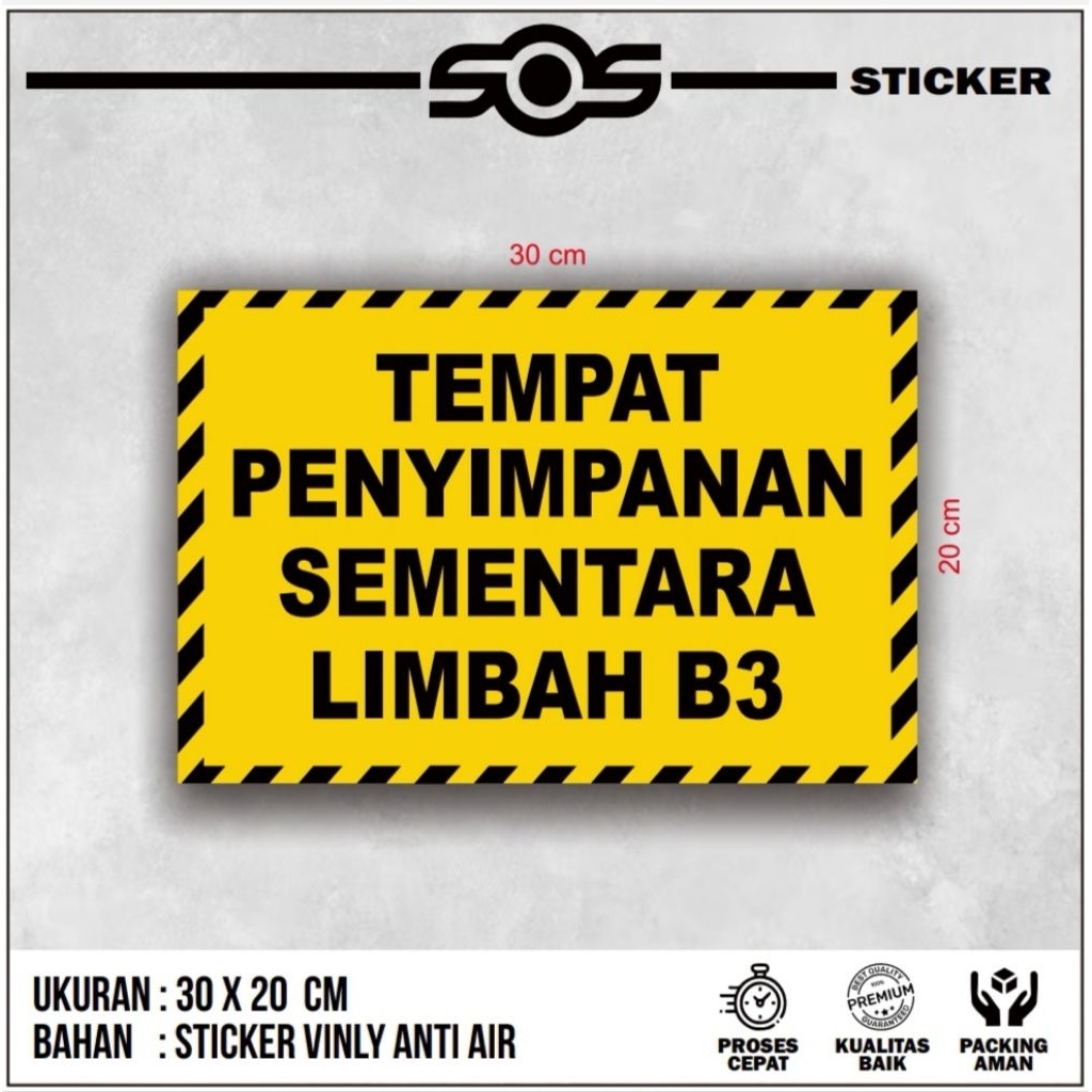 

STICKER SIGN / STICKER TANDA + STICKER LABEL PERINGATAN B3 TEMPAT PENYIMPANAN SEMENTARA LIMBAH B3 + STICKER LABEL + STICKER PERINGATAN
