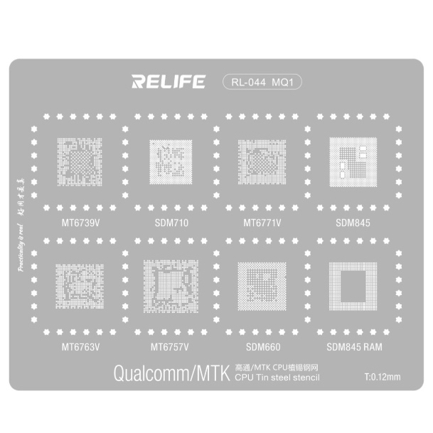 Stencil Cetakan ic Bga RELIFE RL-044 MQ1 MT6739V / SDM710 / MT6771V / SDM845 / MT6763V / MT6757V / S