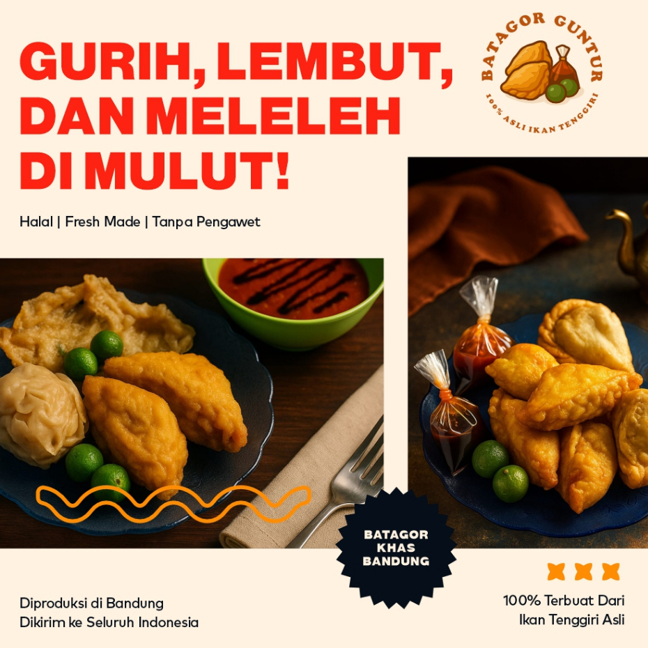 

BATAGOR GUNTUR / Batagor Guntur Setengah Matang Isi 10 biji Di Vakum Asli 100% Ikan Tenggiri Halal