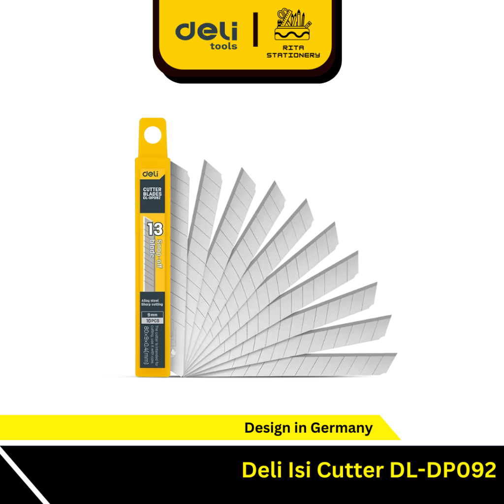 

Deli Utility Knife Blade / Refill Isi Pisau Cutter kecil 10 pcs 9mm EDL-DP092
