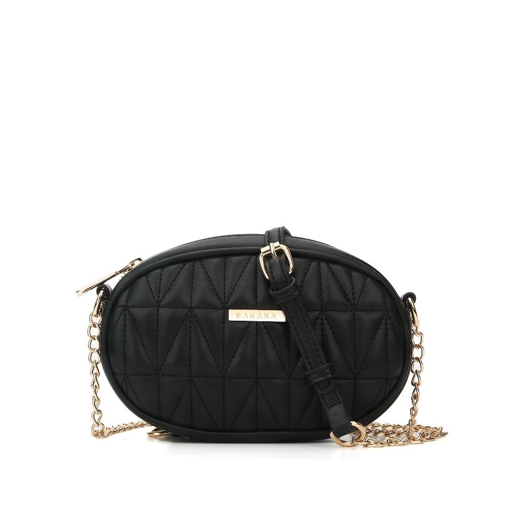 ZEANA - Tas Selempang Wanita Oval Bulat | Sling Bag Undangan Pesta Kondangan