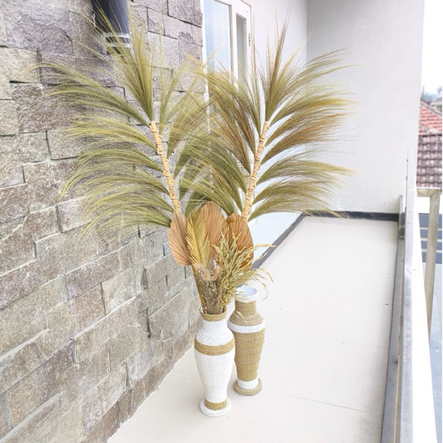 Set lengkap bunga kering dekorasi aesthetic sudut ruangan+ vas guci