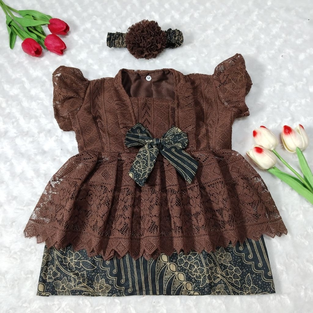 KEBAYA BAYI / KEBAYA ANAK PEREMPUAN / SETELAN BAJU KEBAYA ANAK 0 BULAN - 2 TAHUN MODEL KUTUBARU MODE