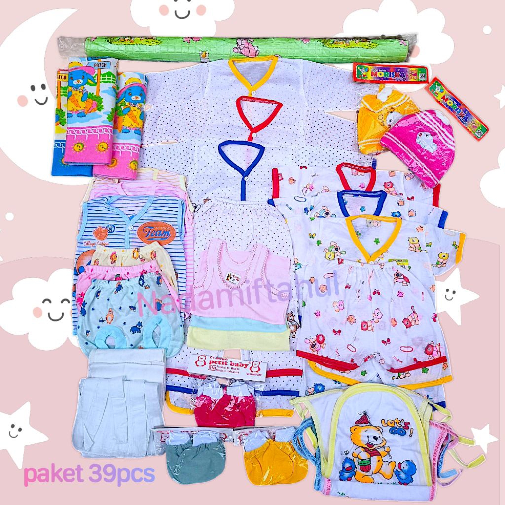 39pcs baju bayi baru lahir lengkap dan komplit