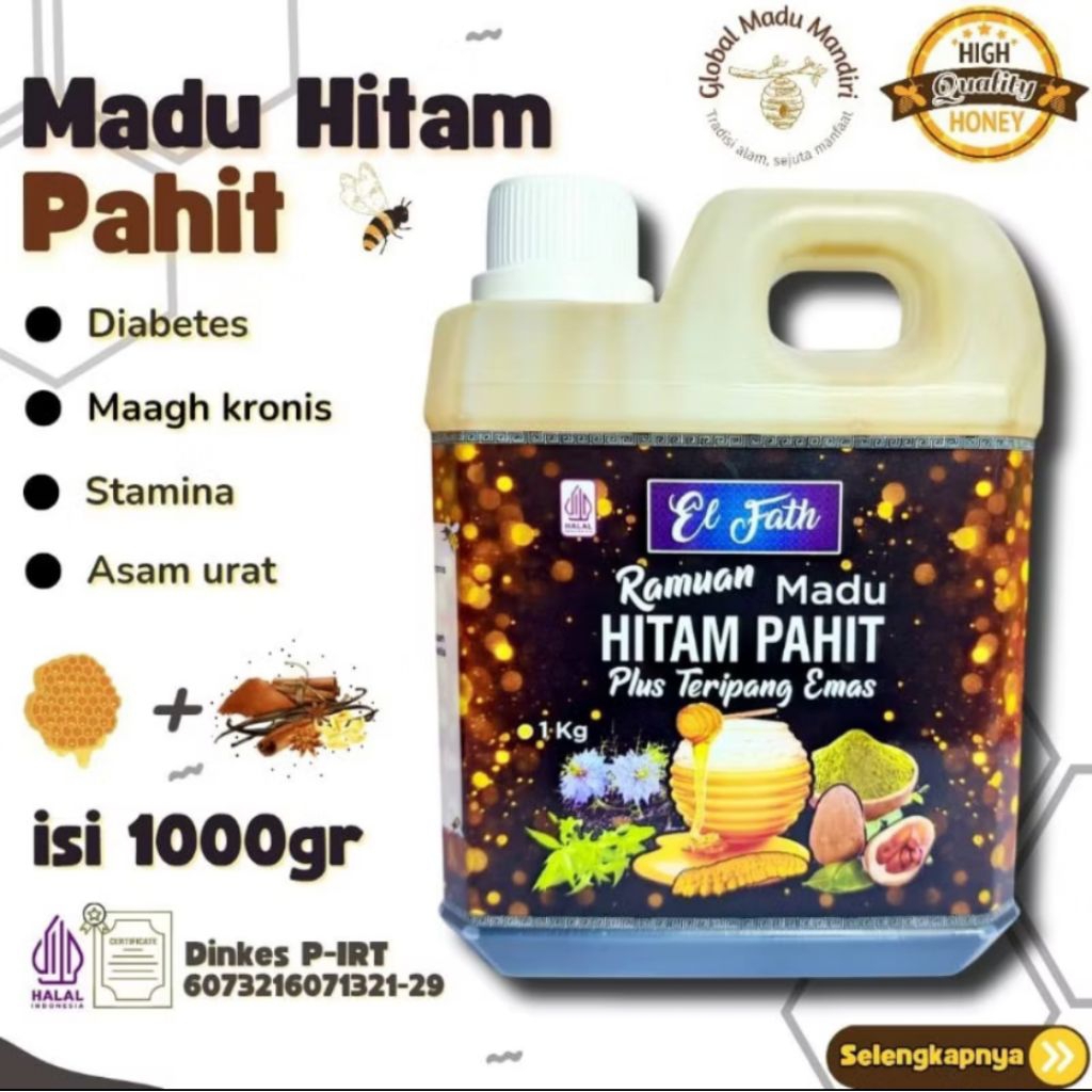 

Madu Hitam Pahit Plus Teripang Emas 1Kg