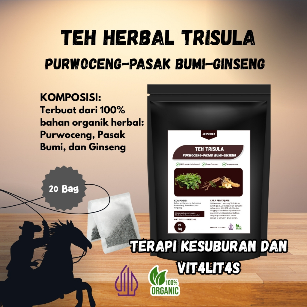 

TEH Herbal TRISULA All In One - Purwoceng Pasak Bumi Ginseng 100% Organik 20 Kantong