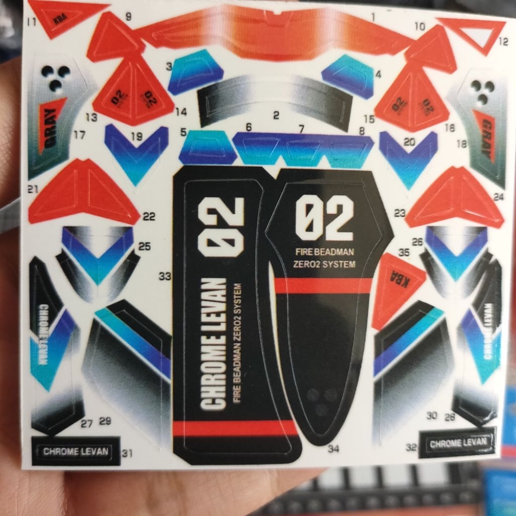 cutting sticker for battle bdaman chrome cyclone levan