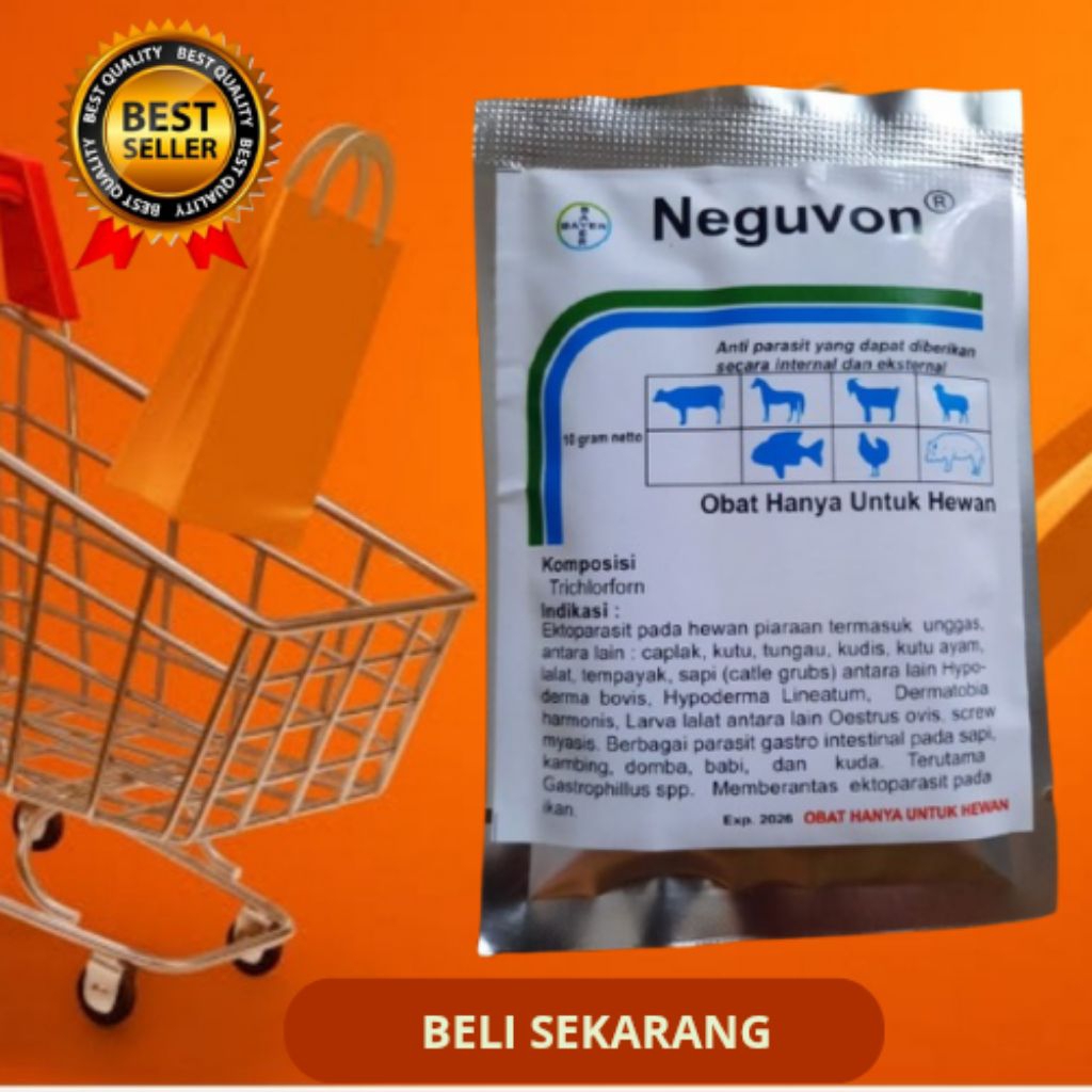 NEGUVON, BAYER ANTI PARASIT PEMBASMI KUTU TERNAK ( 10 GRAM )