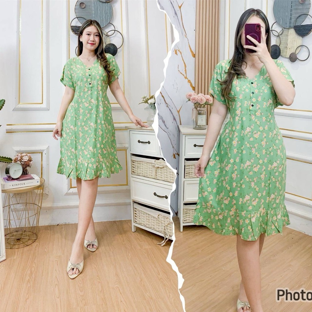 DRESS MAHALINI PENDEK //DASTER PUTRI BALI// RAYON ADEM KEKINIAN BUSUI