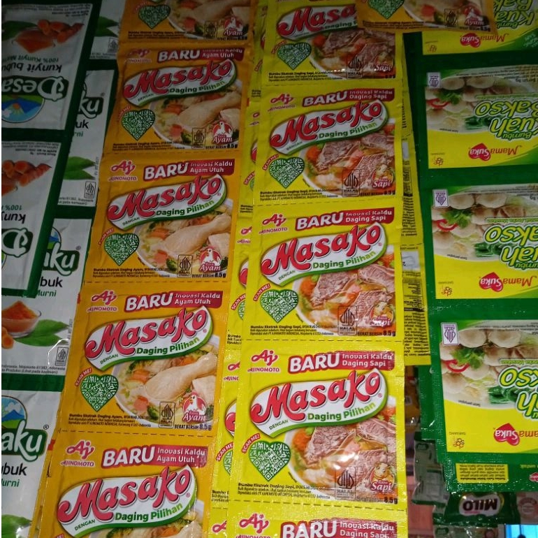 

masako penyedap rasa isi 12pics berat 8,5gram